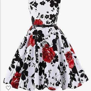 Kate Kasin Girls Sleeveless Vintage Print Swing Party Dresses 9-10 years…